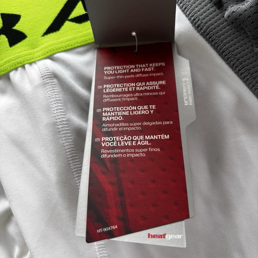 Under‎ Armour HeatGear 3XL Padded Compression Shorts Football White Gray NWT